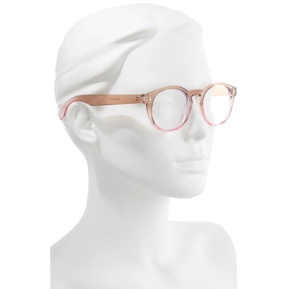 BP. Nordstrom 58mm Round Ombre Blue Light Blocking Glasses in Nude - Picture 4 of 5